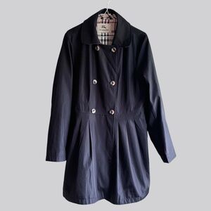 Burberry Rain Jacket Black Trench Nova Plaid Lined Size S / XS